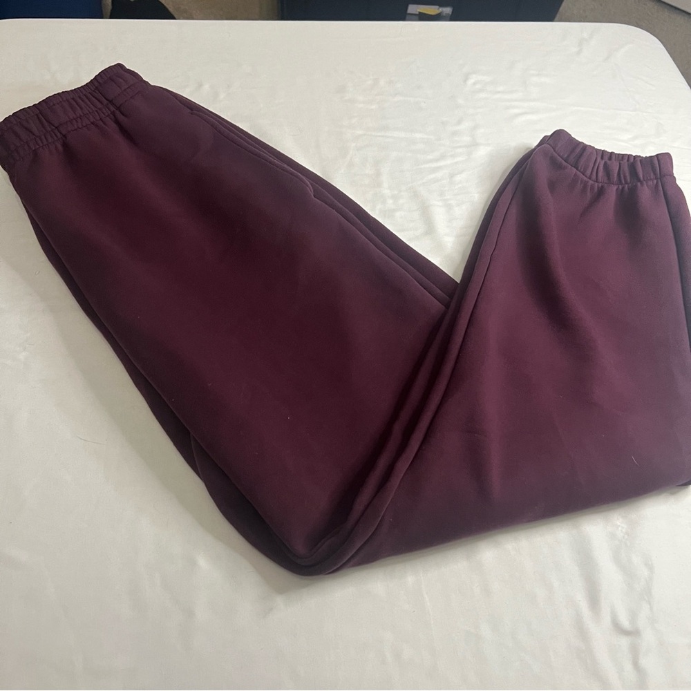 Lazypants Plum Fleece Joggers Size Small Cozy Lounge Sweatpants